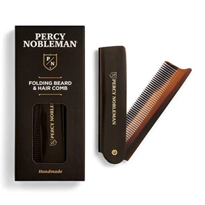 Afbeelding van Percy Nobleman Opvouwbare kam van acetaat voor baard en haar, ideaal gebruik op haar.