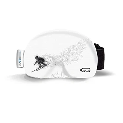 Afbeelding van SOGGLE Beschermende hoes voor skibrillen van microvezel (eenheidsmaat), kleur: zwart/wit racer