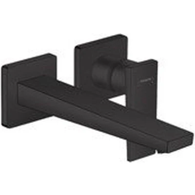 Afbeelding van hansgrohe Metropol ééngreeps wastafelmengkraan afbouwdeel met voorsprong 225 mm en afvoerplug mat zwart