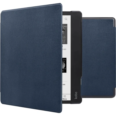 Afbeelding van imoshion Ereader Cover / Hoesje Geschikt voor Kobo Elipsa 2E Slim Hardcase Sleepcover Bookcase met stand Donkerblauw