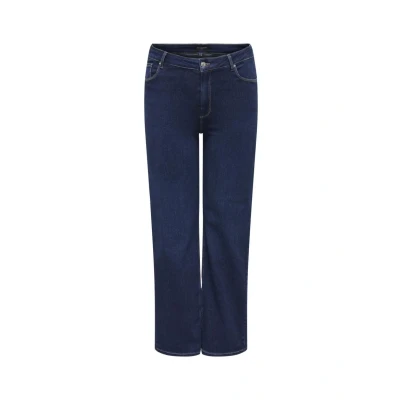 Afbeelding van ONLY Carmakoma HIGH Waist Carwilly Straight leg jeans, Dames, Maat: 48x32, Dark blue denim