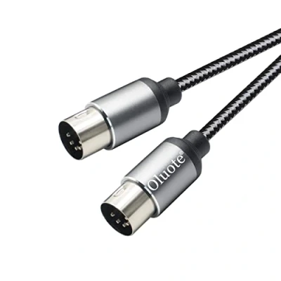 Afbeelding van Oluote Câble MIDI, fiches DIN à 5 broches mâle mâle, câbles pour instruments de musique compatible avec clavier piano (5 M)