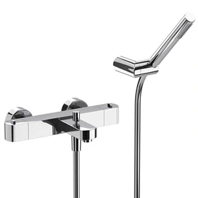 Afbeelding van Huber Dado thermostaatkraan bad/douche met douchegarnituur Chroom DD.D27010.21