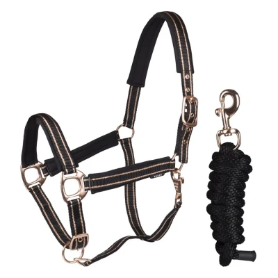 Image de Horka Ensemble Licol Deluxe Noir/Rosé Poney