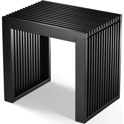 Afbeelding van Bamboe Bank Entree Badkamer van Hout 45 x 33 43 cm Meubels voor Woonkamer (Zwart)