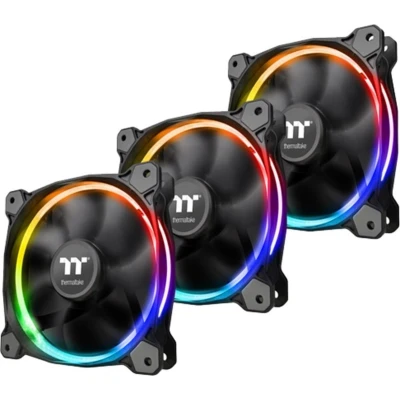 Afbeelding van Thermaltake Riing 12 RGB Sync 3 Pack PC ventilator Zwart, (b x h d) 120 25 mm Incl. LED verlichting