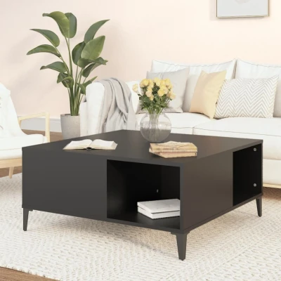 Afbeelding van Salontafel 80x80x36,5 cm bewerkt hout zwart