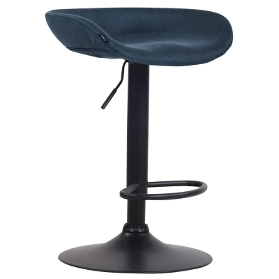 Afbeelding van Barkruk Namsos Stof Zwart Frame Blauw