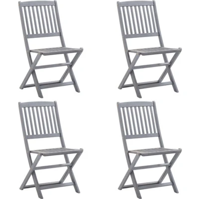 Afbeelding van Tuinstoelen 4 st inklapbaar massief acaciahout
