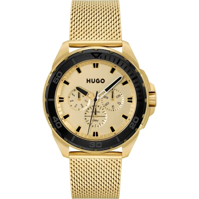 Afbeelding van HUGO Chronograaf goldcoloured, Heren, Maat: One Size, Gold coloured