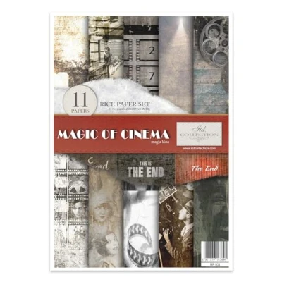 Afbeelding van ITD Collection Creatieve rijstpapierset A4 29,7 x 21 cm Multicolor decoupagetechniek (Magic of Cinema, RP003)