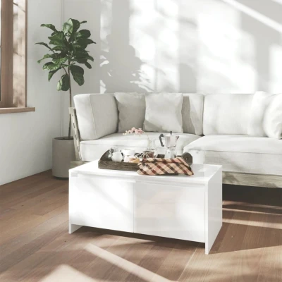 Afbeelding van Salontafel 90x50x41,5 cm spaanplaat hoogglans wit