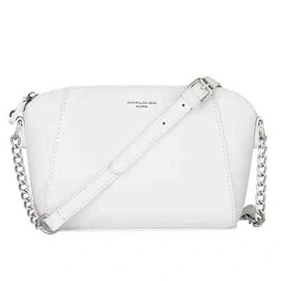 Afbeelding van David Jones Kleine Schoudertas Vrouwen Trapeze Ketting Handtas Gedragen Schouder PU Leer Tas gekruiste Avond Koppeling Mode Werk Winkelen Elegant Trendy Chic, Wit.