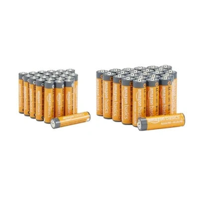 Afbeelding van Amazon Basics 48 stuks krachtige alkalinebatterijen, 24 x AA en AAA batterijen (spaarformaat)