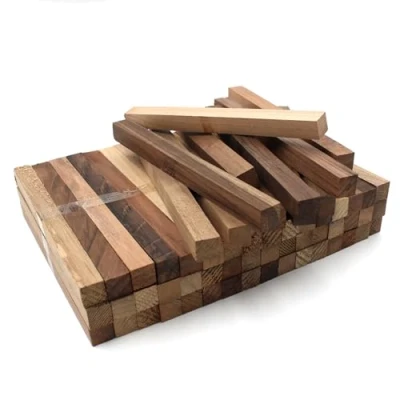 Afbeelding van 80 stuks houten stangen 20 x 250 mm Aziatische walnoot losse voor knutselen en (Aziatische walnoot, mm)