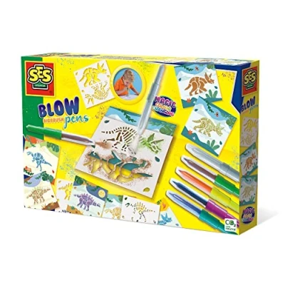 Afbeelding van SES Blow Airbrush Pens Dino&#039;s Magisch Kleurveranderen
