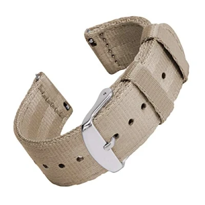 Afbeelding van Archer Watch Straps Veiligheidsriem, gemakkelijk verwisselbare nylon reservebandjes voor dames en heren Verschillende kleuren, 18 mm, 20 22 Khaki (stad), riem