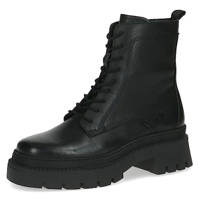 Afbeelding van Caprice Enkellaarsjes met plateauzool Black nappa, Dames, Maat: 40, nappa Leer