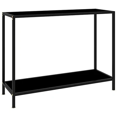 Afbeelding van vidaXL Consoletafel, zwart, 100 x 35 75 cm, gehard glas