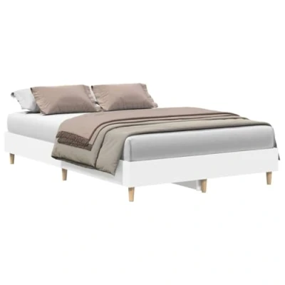 Afbeelding van vidaXL Bedframe zonder matras 140x190 cm spaanplaat wit