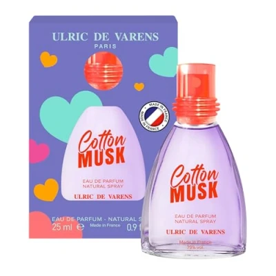 Afbeelding van ULRIC de VARENS Eau Parfum Cotton Musk Muskusbloesem Damesgeur Spray Made in France 25 ml