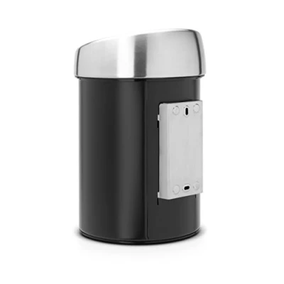 Image de Brabantia 364440 Touch Poubelle Acier Inoxydable/Plastique Argent/Noir 40,1 x 22 26,9 cm 3 L