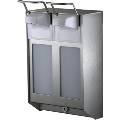 Afbeelding van MediQoline DUO Zeep &amp; desinfectiemiddeldispenser 1000 ml KB RVS