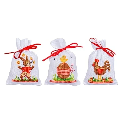 Afbeelding van Vervaco Paasdieren kruidenzakjes set van 3 borduren (pakket) PN 0200150