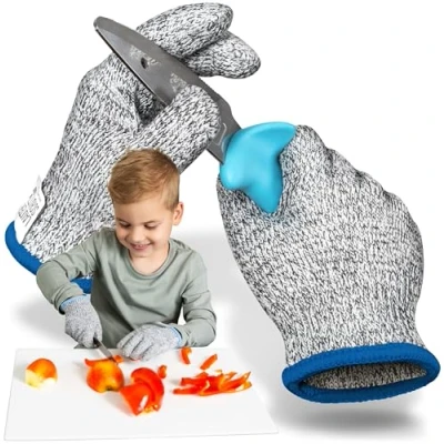 Afbeelding van LauterSchutz® Premium snijbeschermende handschoenen, maten voor kinderen en volwassenen, polyethyleenweefsel met kruisvezel, hoog draagcomfort rekbaar materiaal, bescherming tegen