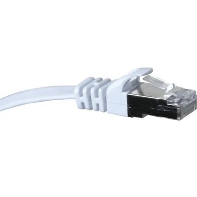 Afbeelding van Exertis Connect patchkabel, plat, U/FTP, CAT.6, wit, 7,5 m Superplatte bijv. voor installatie onder te (U/FTP, CAT6, 7.50 m), Netwerkkabel