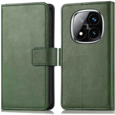 Afbeelding van imoshion Hoesje Geschikt voor Xiaomi Redmi Note 14 Pro 5G Met Pasjeshouder Luxe Bookcase Groen