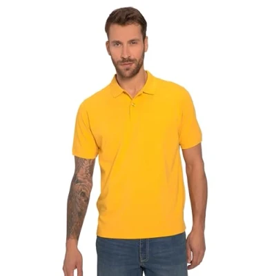 Image de JP 1880 702560 Polo pour homme, grandes tailles, tailles L 8XL JP1880, basique, manches mi longues, piqué, jaune ambre,