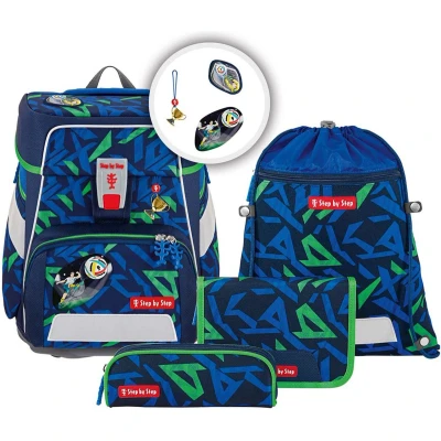 Afbeelding van Step by Spaceset 5TLG Schooltas set voor kinderen, Maat: One Size, Soccer ben