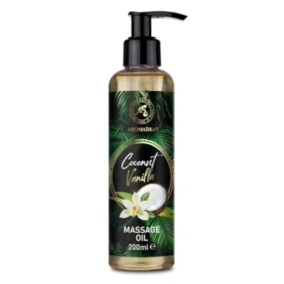 Afbeelding van Massageolie Kokosnoot Vanille 200 ml Lichaamsverzorgingsolie om van te genieten Ontspanningsmassageolie Oliën met een heerlijke geur 100% Natuurlijke Cosmetica Schoonheid