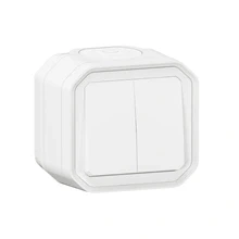 Afbeelding van Legrand Plexo Dubbel Wissel Drukknop Compleet Ip55 Ik08 Wit