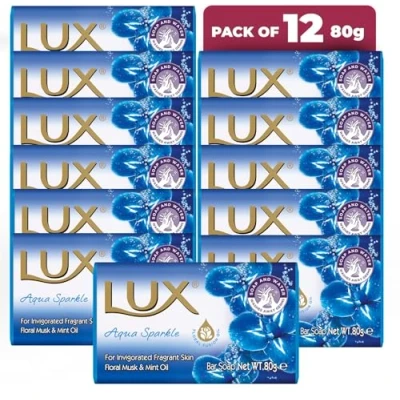 Afbeelding van Lux Aqua Sparkle Geurzeep met bloemenmuskus en muntolie, 80 g, 12 stuks