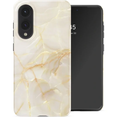 Afbeelding van Selencia Vivid Backcover voor de Samsung Galaxy S25 Edge Golden Beige Marble
