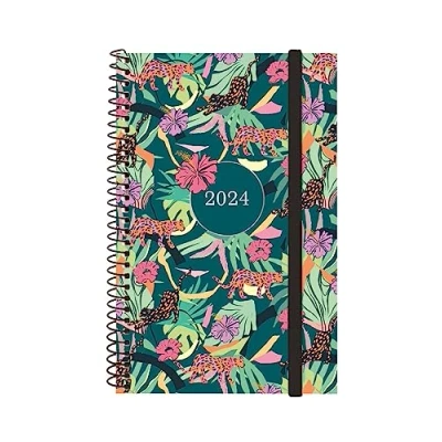 Afbeelding van Finocam Spiral Design collectie Kalender 2024 Weekoverzicht, januari december (12 maanden), bos, internationaal