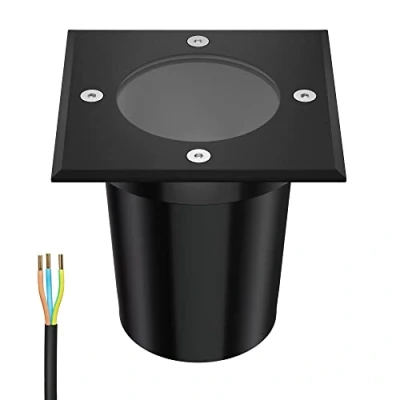 Afbeelding van ledscom.de RELI vloerinbouwlamp voor buiten, IP67, zwart, vierkant, 11 x cm, 1 GU10 max. 15 W, ganglamp, vloerlamp, tuinspot, buitenlamp, tuinlamp, lamp
