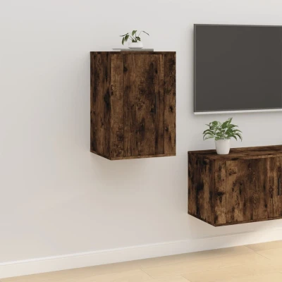 Afbeelding van Tv wandmeubel 40x34,5x60 cm gerookt eikenkleurig