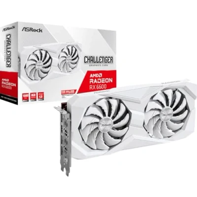 Afbeelding van ASRock AMD Radeon RX 6600 Challenger White 8GB Videokaart 16GB GDDR6 PCIe 4.0 1x HDMI 3x DisplayPort