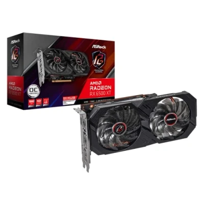 Image de ASRock Phantom Gaming D Radeon RX 6500 XT 4GB OC Carte graphique 4 Go GDDR6 PCIe 4.0 HDMI DisplayPort