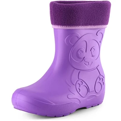 Afbeelding van Ladeheid Kinder Regenlaarzen Thermo Rubberlaarzen Vederlicht EVA LA CA PandaWinter Lila 22/23