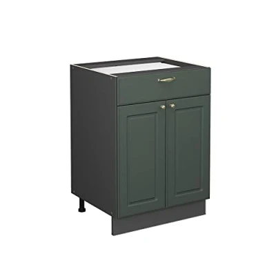Afbeelding van Vicco Keukenonderkast Fame Line, Groen Goud Landhuis/Grijs, 60 cm met lade, zonder werkblad