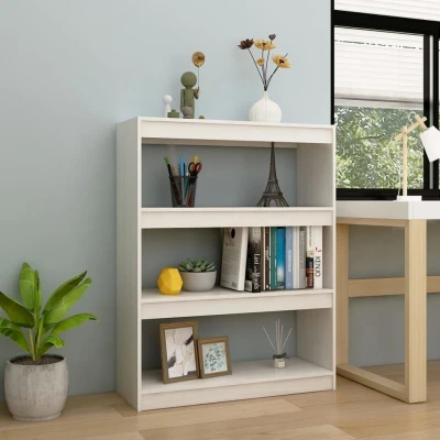 Afbeelding van Boekenkast/kamerscherm 100x30x103 cm massief grenenhout wit