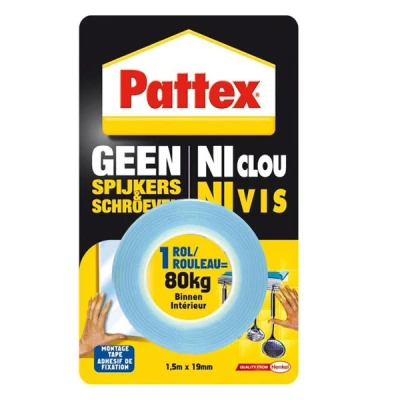 Image de Pattex Ni Clou Vis Tape 1,5mx19mm Bleu
