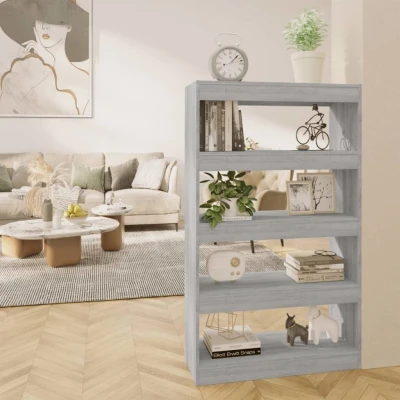 Afbeelding van Boekenkast/kamerscherm 80x30x135 cm spaanplaat grijs sonoma