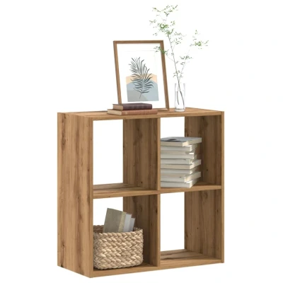 Afbeelding van Boekenkast 68,5x32x68,5 cm bewerkt hout artisanaal eikenkleurig