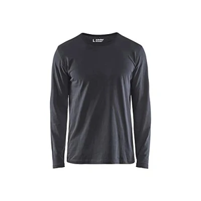 Afbeelding van T shirt lange mouw ronde hals donkergrijs