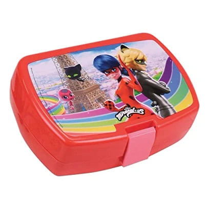 Afbeelding van MIRACULOUS FUN HOUSE 006082 Ladybug lunchbox voor kinderen, 6,5 x 17 13,5 cm, rood, normaal